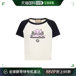 女士棉质平纹针织T恤 99新未使用 古驰 Gucci 香港直邮潮奢