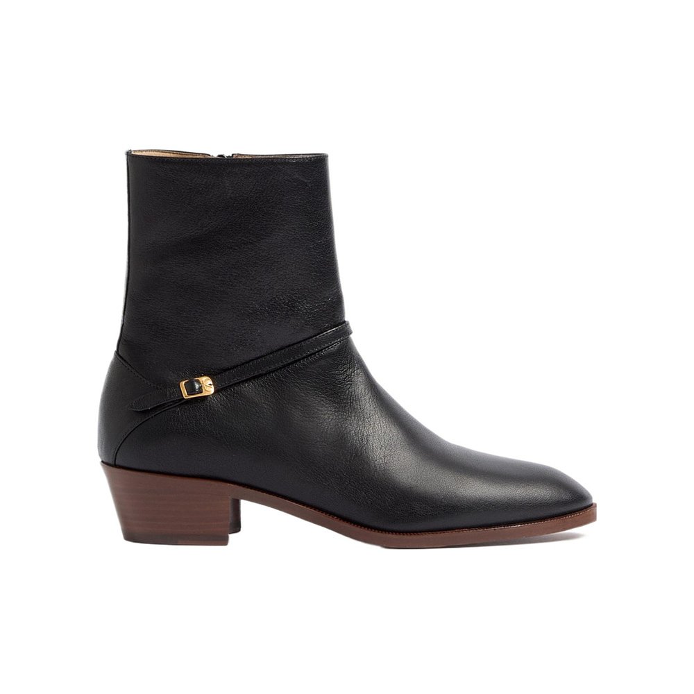 VALENTINO 男士靴子 YS0J27DQX0NO CO 黑色 圆头短筒靴