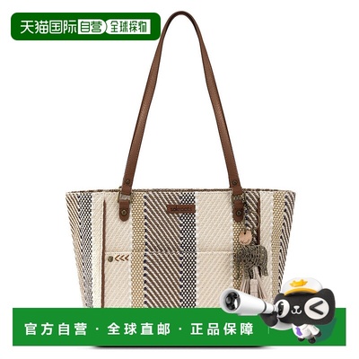自营the sakMetro Tote - straw - tobacco batik world woven 【
