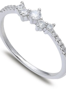 Giani Bernini|纯银方晶锆石散点戒指，专为梅西百货打造