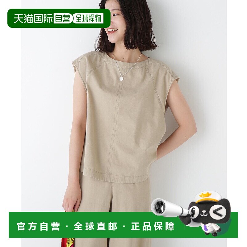 1h可退 日本直邮HUMAN WOMAN女装宽松全棉轻量牛仔船领短袖上衣 0