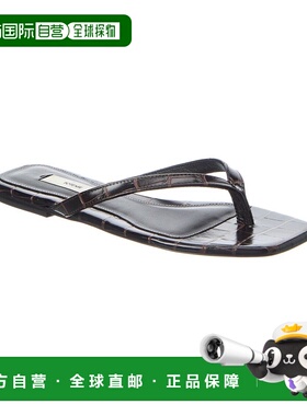 自营TOTEME Croc-Embossed Leather Sandal - brown 美国奥莱直发