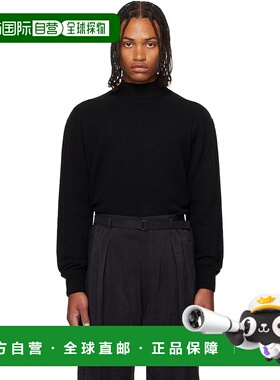 1h可退 香港直邮Lemaire 男士 黑色企领毛衣 TO1426LK1029半高领