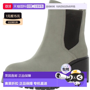 浅灰色 底踝靴 美国奥莱直发 皮革凸耳鞋 自营blondo女式