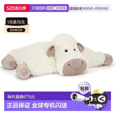 欧洲直邮Jellycat Truffles白色聚酯纤维大号绵羊玩偶毛绒玩具