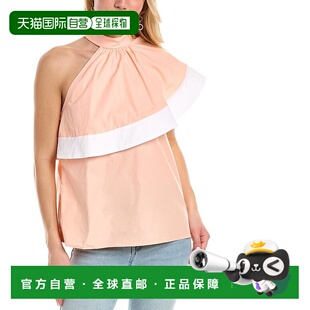 Lela Rose 府绸不对称荷叶边早秋新款 自营 粉色 上衣 美 Pearl