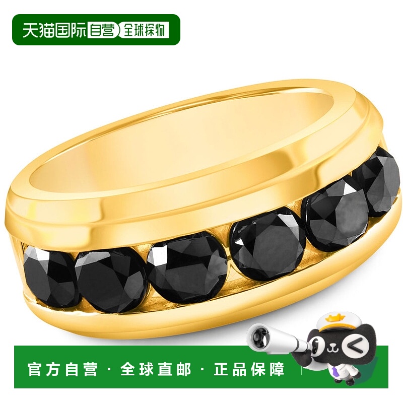 自营 pompeii34 3/8 克拉 TW 黑钻男士戒指 10k 黄金或白金 - 10k