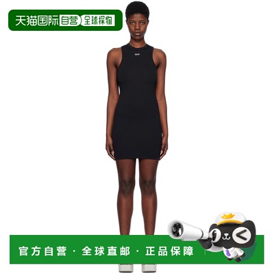 1h可退 香港直邮潮奢 off-white 女士 黑色 Sleek Rowing 连衣裙