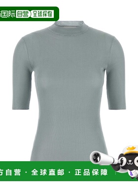 香港直邮Miu Miu 缪缪 女士 Powder 蓝色真丝上衣 MMR458SOOO18BQ