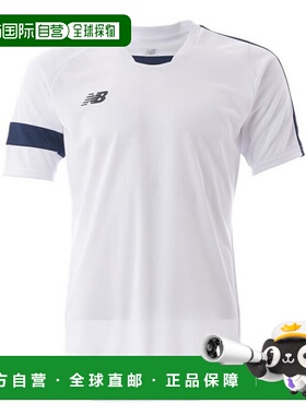 日本直邮New Balance 青少年运动衬衫 JJTF0489-WNV 白色 海军蓝