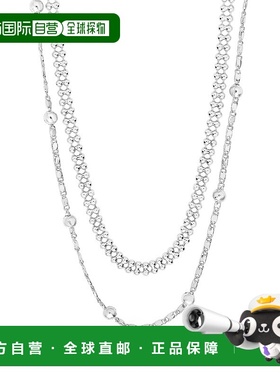 自营 sterling forever层叠串珠链式项链 银白色 美国奥莱直发