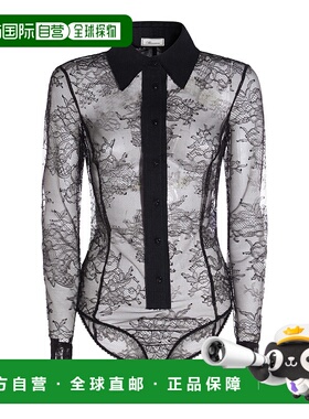 1h可退 香港直邮潮奢 Blumarine 蓝色情人 女士 黑色衬衫 A522C39