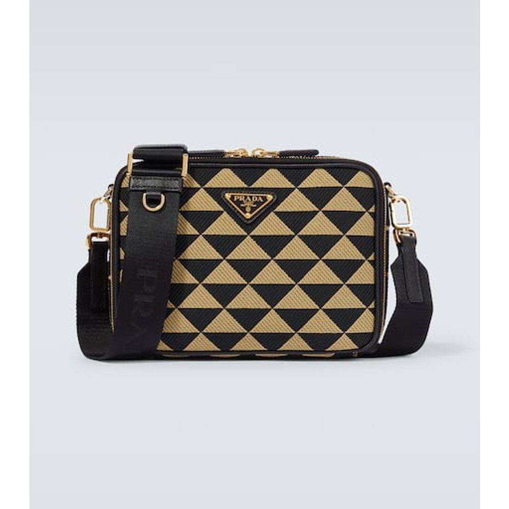 潮奢 Prada 普拉达 男士 Symbole 提花斜挎包