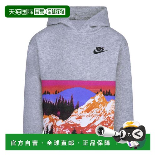 日本直邮Nike/耐克印花抓绒连帽卫衣儿童款 86L391-C87