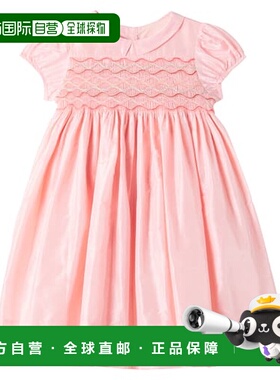 1h可退 香港直邮潮奢 Bonpoint 女童 Terrie 抽褶真丝塔夫绸连衣