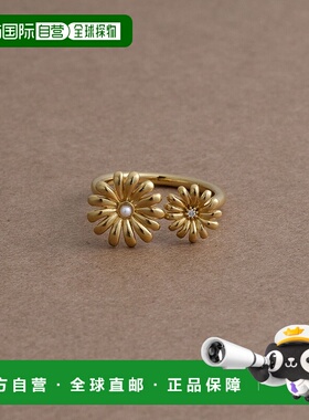 1h可退 日本直邮ete bijoux 珍珠钻石玛格丽特花戒指 802025