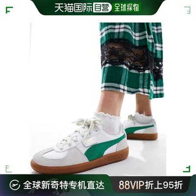 香港直邮潮奢 Puma 彪马 女士 PUMA Palermo 皮质绿色运动鞋(白色