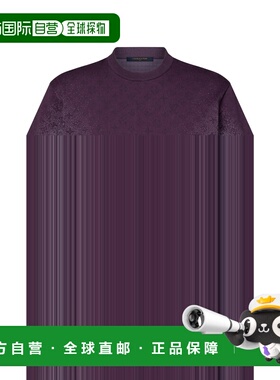 自营欧洲直邮LV路易威登 Monogram男士紫色羊毛老花图案T恤