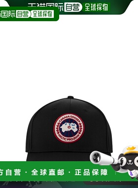 香港直邮CANADA GOOSE 男士帽子 5480U61 SS2025 黑色 Logo baseb