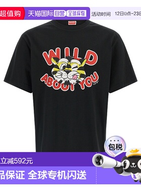 香港直邮KENZO 男士T恤 FG55TS2064SG99J SS2026 黑色 'Wild Tige
