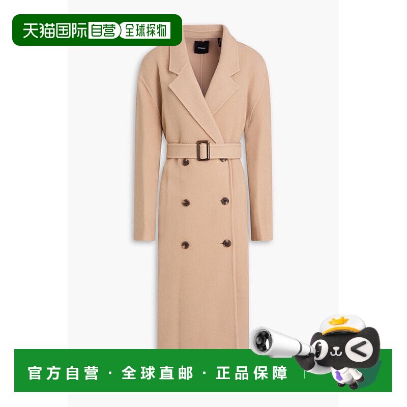 香港直邮THEORY 希尔瑞 女士 束带羊毛羊绒混纺风衣 P0901411PALO