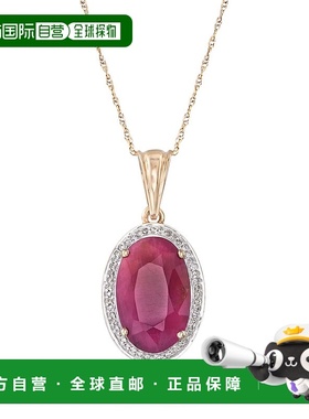 自营 ross-simons罗斯-西蒙斯 鲁比和 . 14 克拉黄金钻石吊坠项链