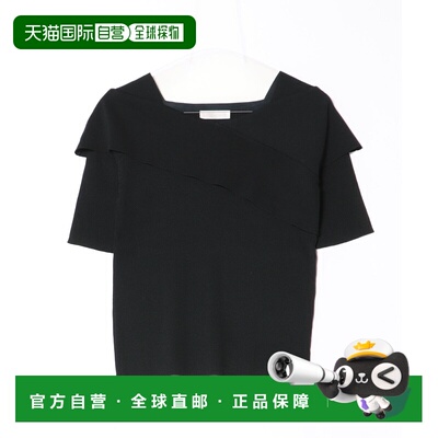 1h可退 日本直邮12Twelve Agenda 女装 不对称交叉露肩短袖针织上