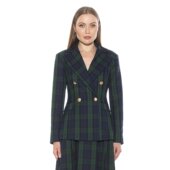 Blazer alexia 绿色格子 直发 Farrah admor 美国奥莱