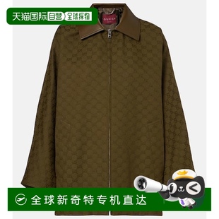 女士 香港直郵Gucci 帆布棉混紡?qiáng)A克 green綠色 古馳 1h可退