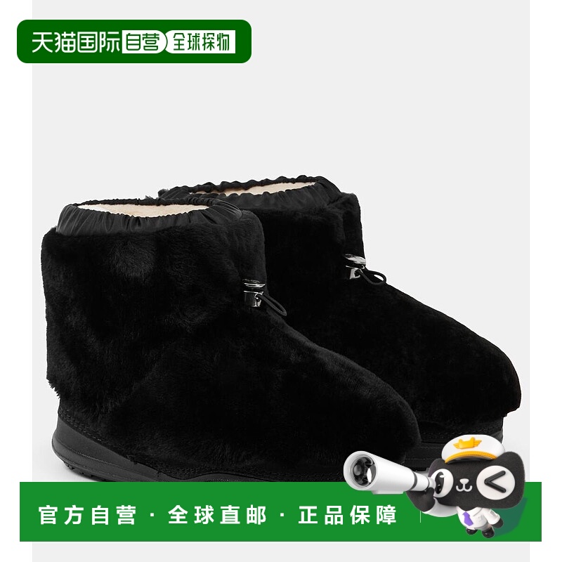 1h可退 香港直邮潮奢 bogner 博格纳 女士 皮毛饰边皮质短靴