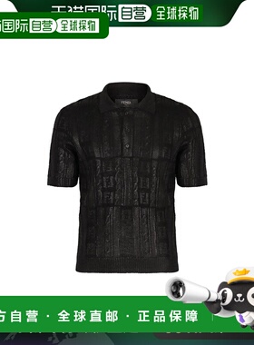 香港直邮FENDI 男士T恤 FZC162ASGOF0QA1 AW2024 黑色 Black wool