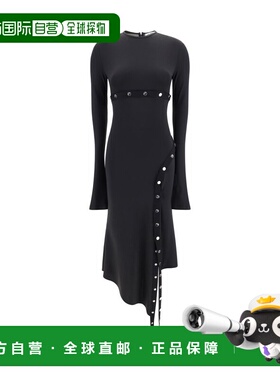 香港直邮1h可退 潮奢 The Attico 女士 黑色铆钉连衣裙 241WCM99A