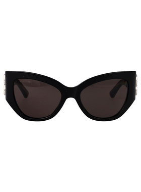 BALENCIAGA 女士太阳镜 BB0322S007 SS2025 黑色 蝴蝶镜框太阳镜