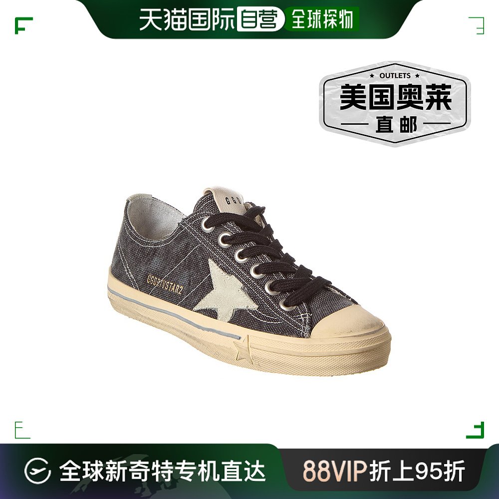 Golden Goose Vstar2帆布运动鞋-黑色【美国奥莱】直发