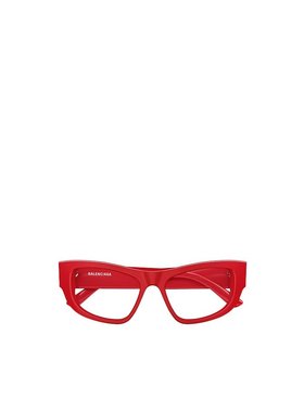 BALENCIAGA 女士眼镜 BB0303O004 AW2023 红色 几何平光镜