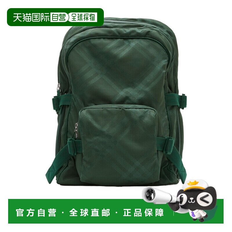 香港直邮BURBERRY 男士双肩包 80808411 SS2025 绿色 格纹图案双