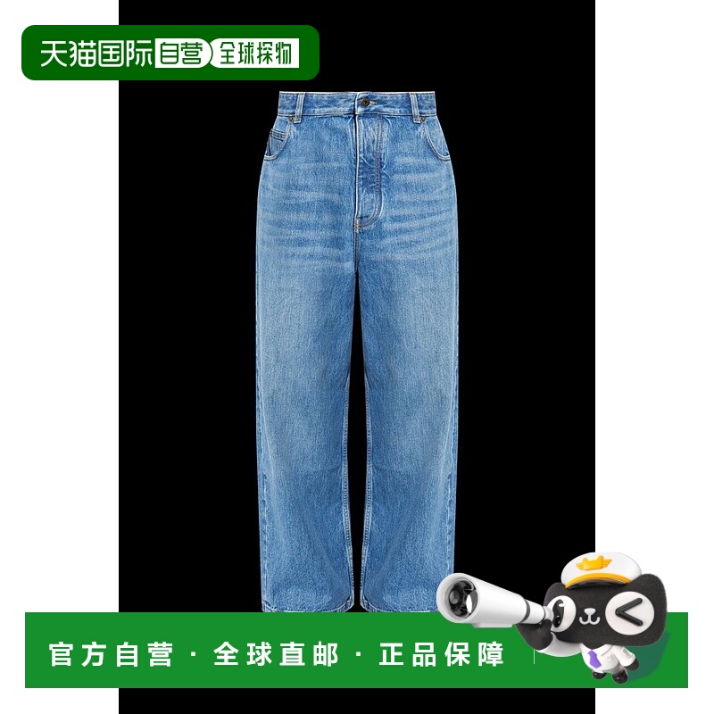 1h可退 香港直邮LOEWE 罗意威 男士 標誌壓花直筒牛仔褲 H526Y11W