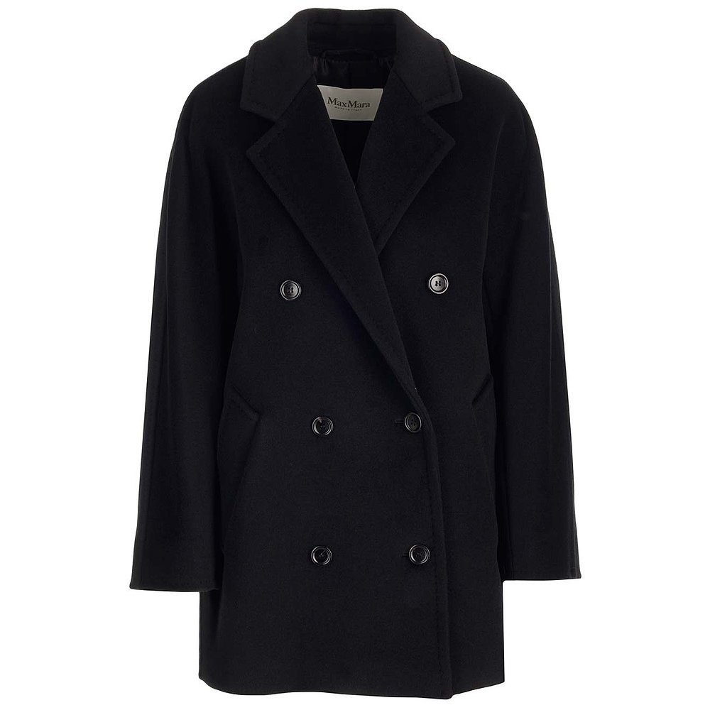 MAX MARA 女士外套 1086023906003 AW2023 黑色 羊毛双排扣大衣