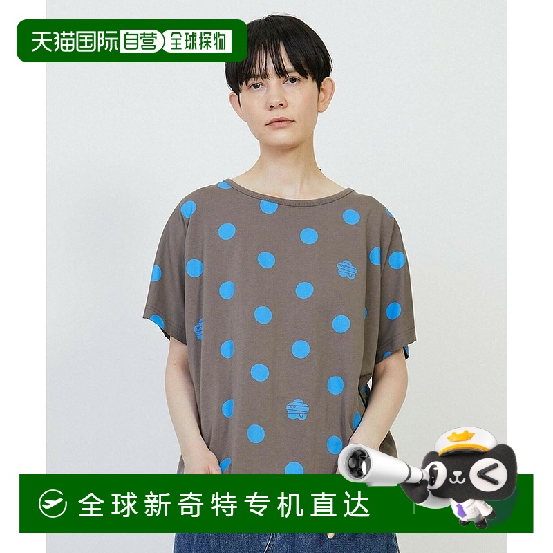 1h可退 日本直邮FRAPBOIS 女士圆点图案宽松短袖T恤 B1552PUT714