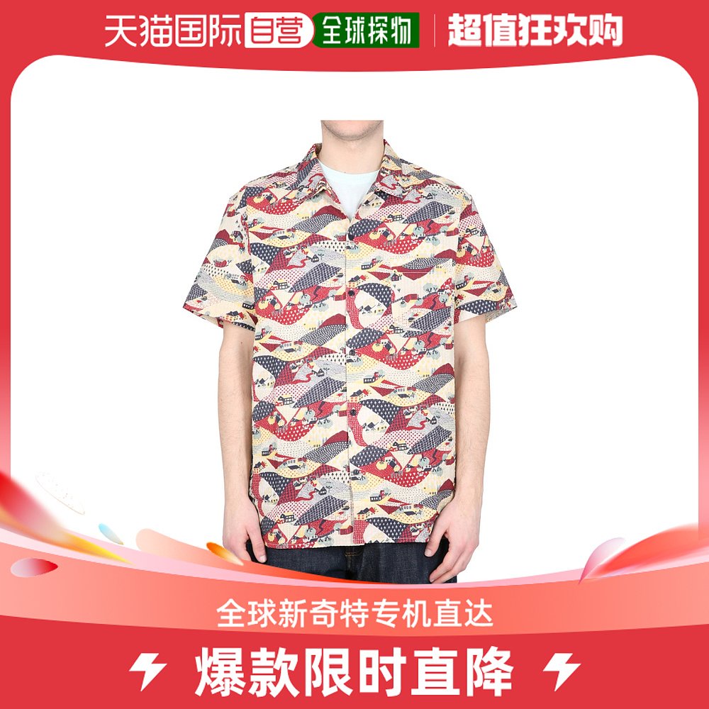 香港直邮潮奢 YMC 男士印花短袖衬衫