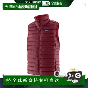 日潮跑腿Patagonia巴塔哥尼亚男士 马甲酒红色休闲羽绒简约背心