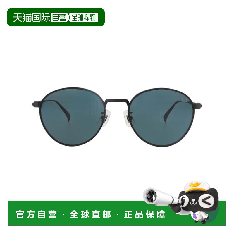自营dunhill圆形镜框钛金太阳眼镜-黑色黑色灰色 美国奥莱直发