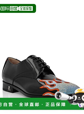 自营 philipp plein系带鞋带火焰色-黑色/橙色 美国奥莱直发男鞋