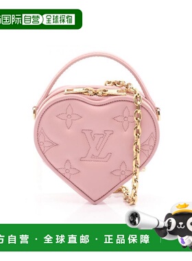 日本直邮中古LV路易威登女包A级95新handbag手提包牛皮斜挎包粉色