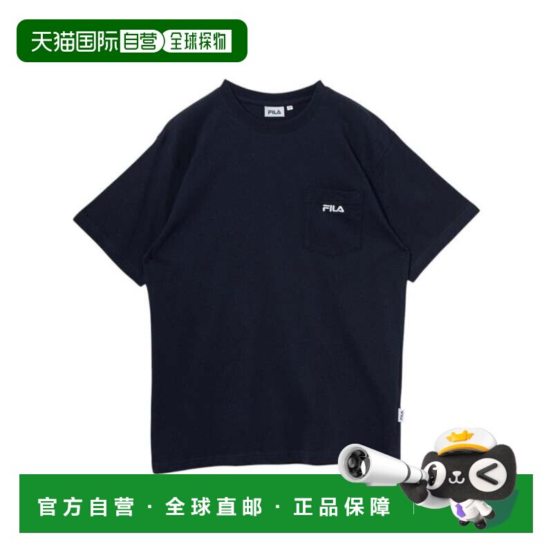 日本直邮FILA 春夏款口袋T恤男款（藏青色）短袖斐乐上衣男装图片