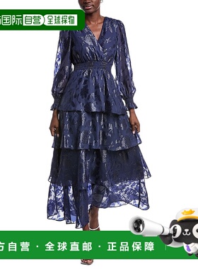 自营Anne Klein Burnout Maxi Dress - Blue 连衣裙美国直发奥莱