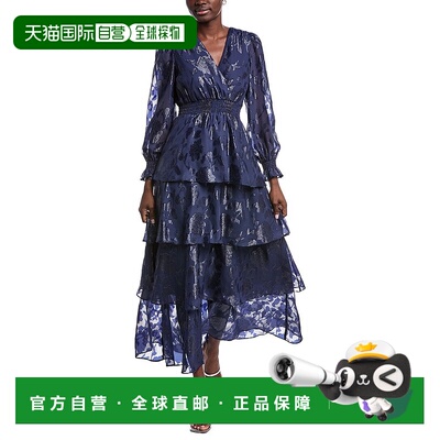 自营Anne Klein Burnout Maxi Dress - Blue 连衣裙美国直发奥莱