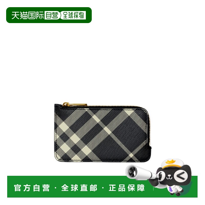 1h可退 香港直邮BURBERRY 女士钱包 80951191 AW2024 黑色 格纹拉