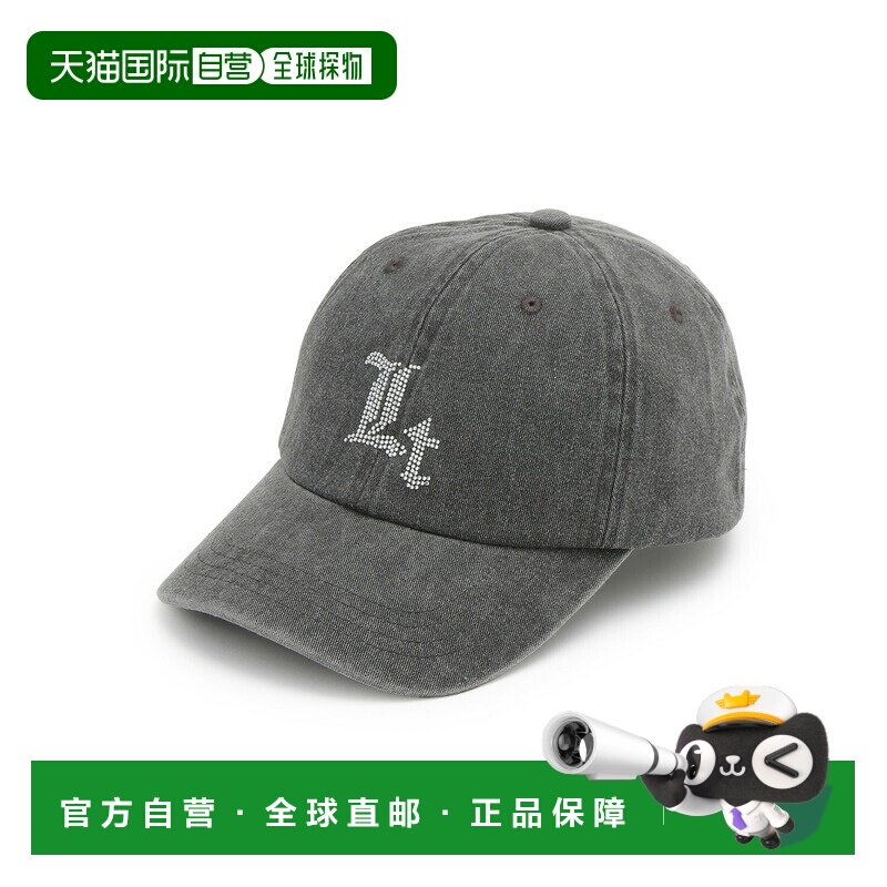 日本直邮petit main品牌官方发货女童复古做旧水钻字母Logo棒球帽图片