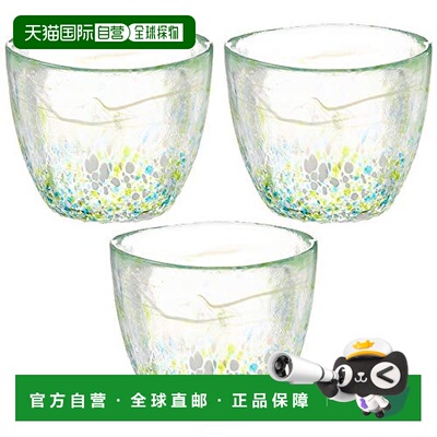 【日本直邮】TOYO SASAKI GLASS东洋佐佐木彩雫圆杯φ8.1绿色3个